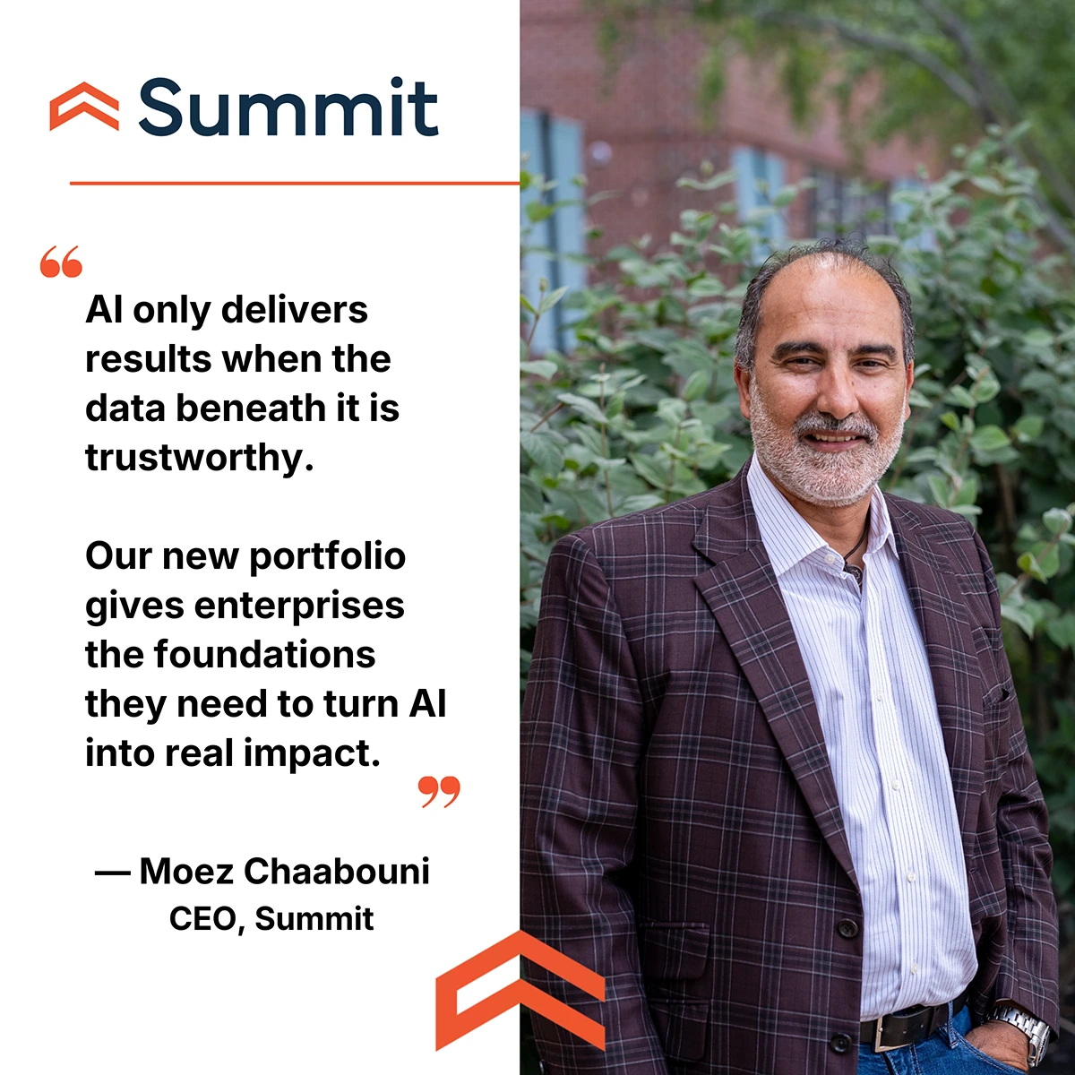 Summit Data Analytics Announcement - Moez Chaabouni Quote