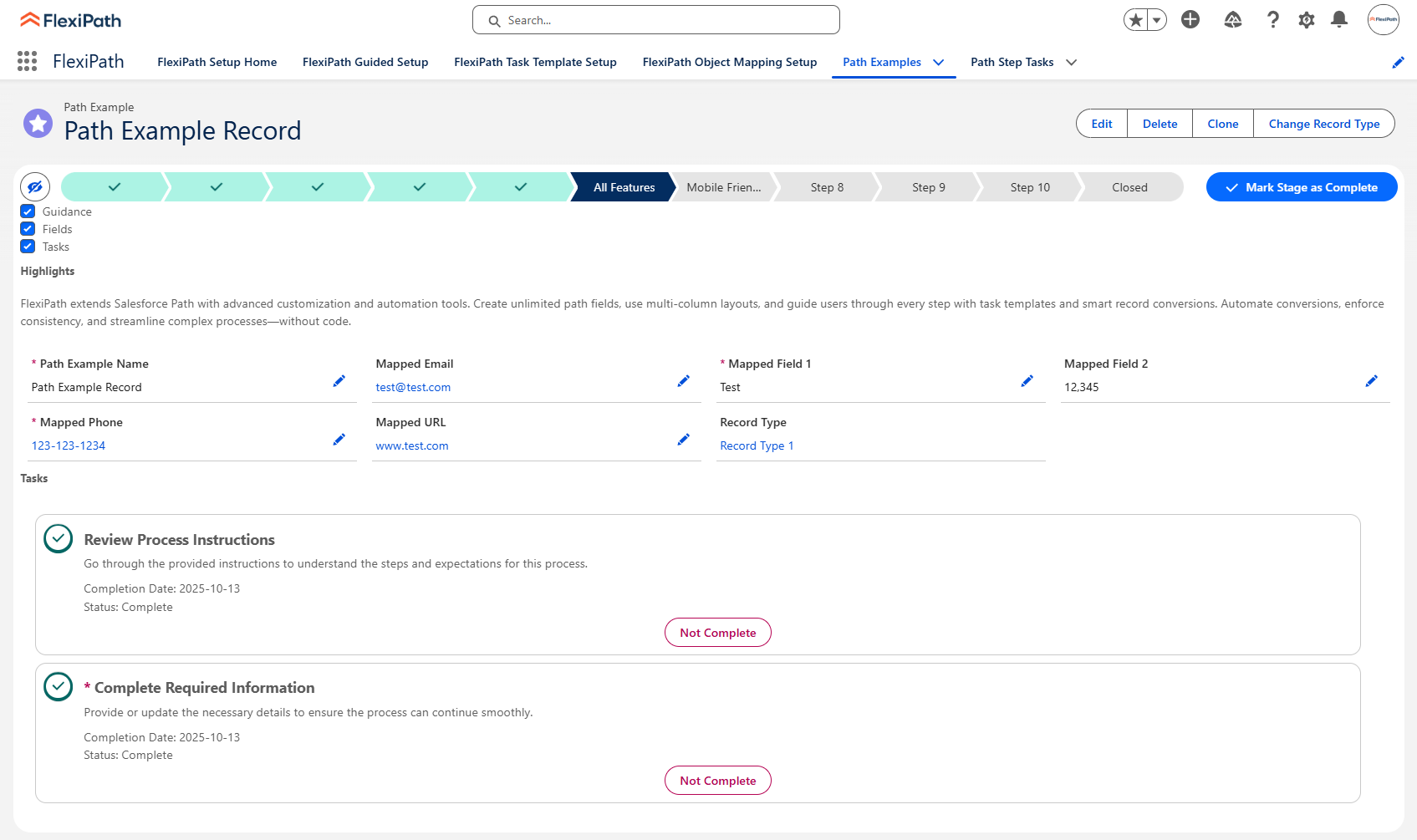 FlexiPath adjustable layouts