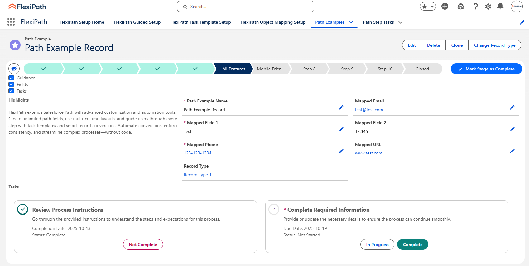 FlexiPath Path Example with Detail View